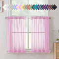 Aiyufeng Pink Short Curtains Sheer Bathroom by Aiyufeng