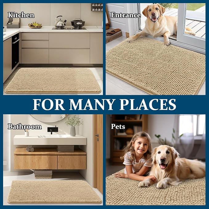 OLANLY Dog Door Mat for Muddy Paws 54x32, Absorbs Moisture and Dirt, Absorbent - Image 8