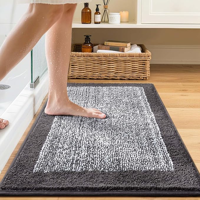 36x24 Large Bathroom Rugs Washable Non Slip, Soft Absorbent Quick Dry Mats - Image 2