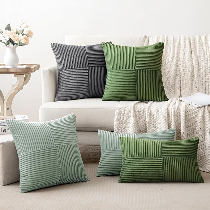 MIULEE Greyish Green Decorative Throw Pillow Covers 20x20 Inch - Image 5