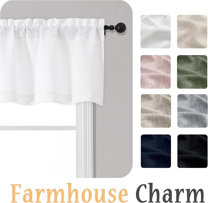 OWENIE White Valances for Windows 1 Pcs 20 Inch Length, Light Filtering - Image 8