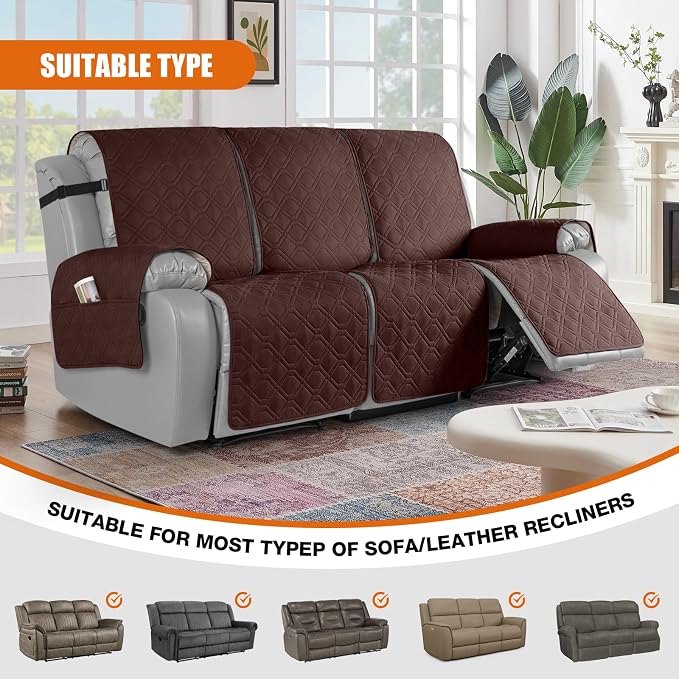 VANSOFY Waterproof Recliner Couch Covers, Sofa Covers 1-Piece Washable - Image 5