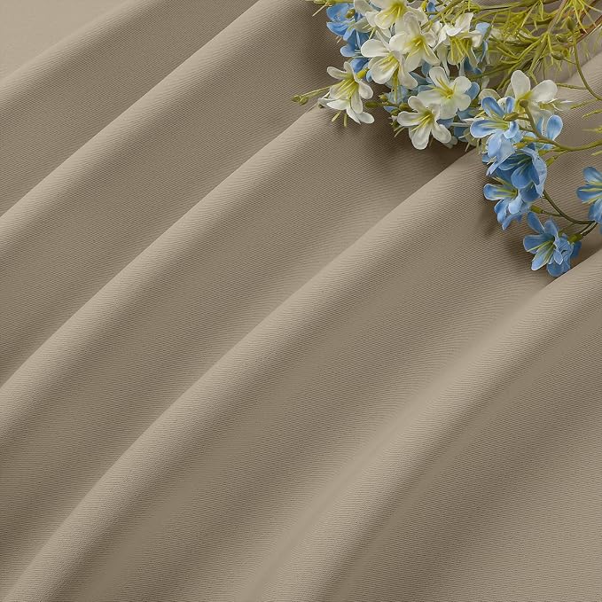 CUCRAF Light Beige Blackout Curtains Customize, Rod Pocket Room Darkening - Image 7