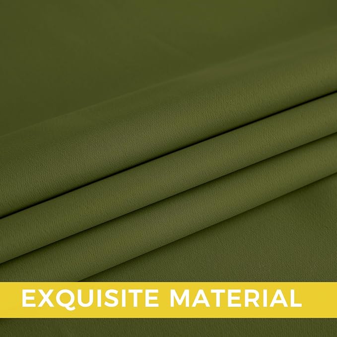 NICETOWN Room Darkening Draperies Curtains Panels, 2 Panels Olive Green W52 x - Image 7