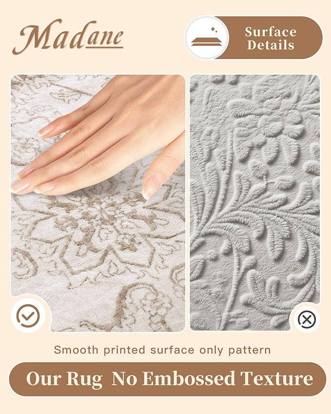 Madane Living Room 10x14 Area Rugs, Washable Low Pile Non-Slip Stain Resistant - Image 4