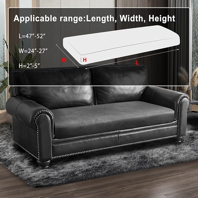 Leather Look Couch Cushion Covers Sofa Seat Slipcovers Sets Couches Furniture - Image 3