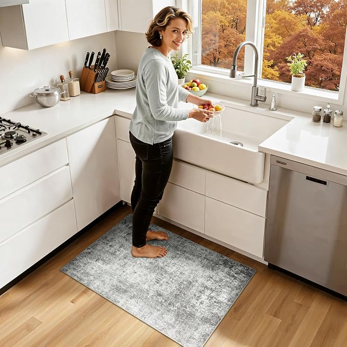 Washable Area Rugs 2'x3' Non-Slip Modern Abstract Soft - Image 2