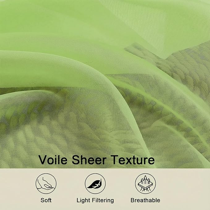 Sheer Curtains 84 Inches Long 2 Panels Set - Image 3