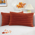 decorUhome Cozy Faux Fur Throw Pillow Covers 12x20 Set of 2 Decorative Soft by decorUhome