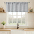 OVZME Grey Valance for Windows, Light Filtering Faux Linen Textured Small by OVZME