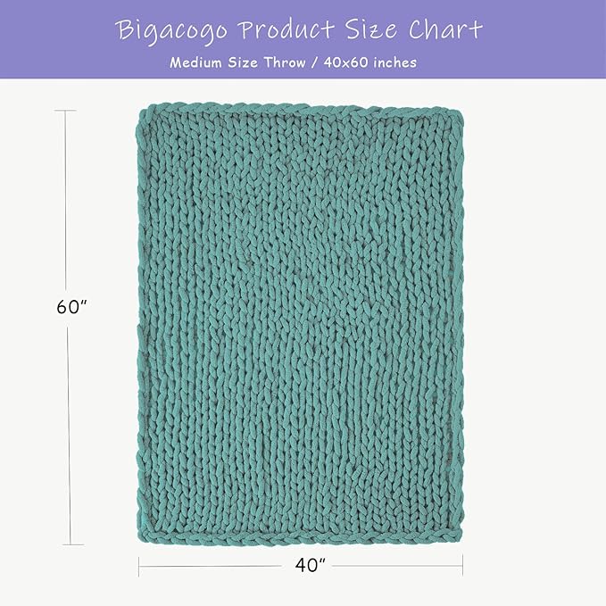 Bigacogo Chunky Knit Throw Blanket - Image 2