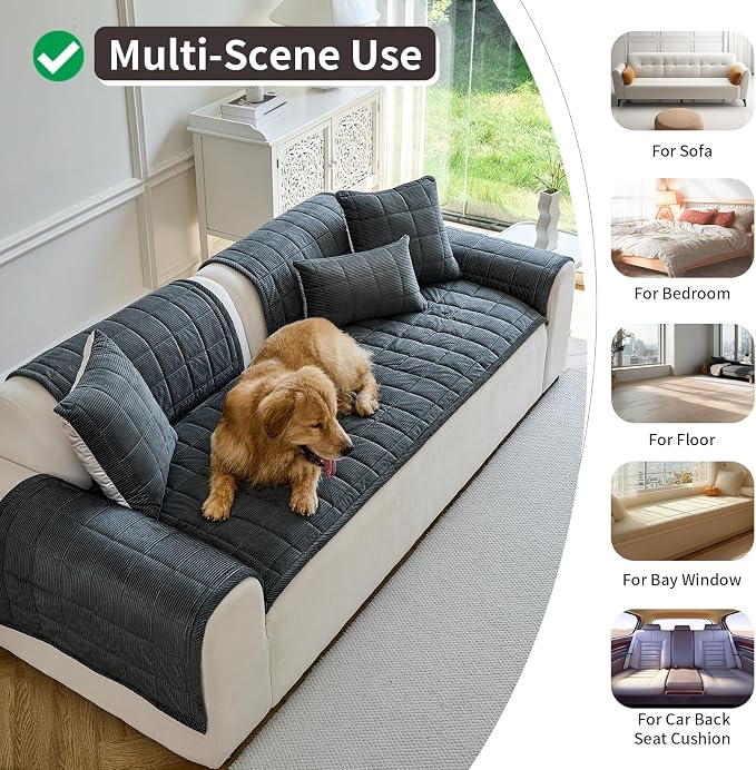 Couch Covers for Dogs Washable, Non Slip Couch Covers for Loveseat Sofa Pet - Image 6