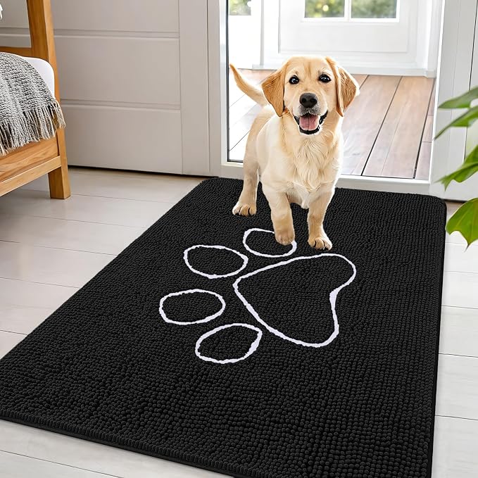 OLANLY Dog Door Mat for Muddy Paws 44x32, Paw Print Design, Absorbs Moisture by OLANLY