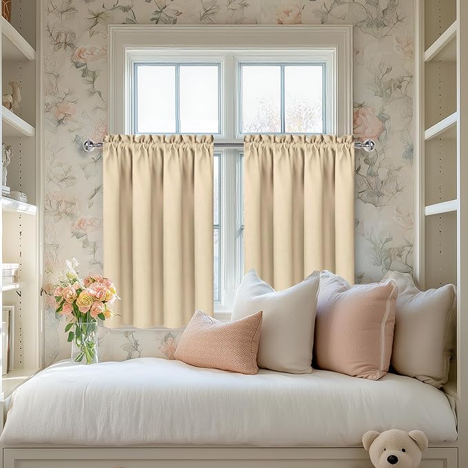 DWCN Beige Room Darkening Curtains - Image 3