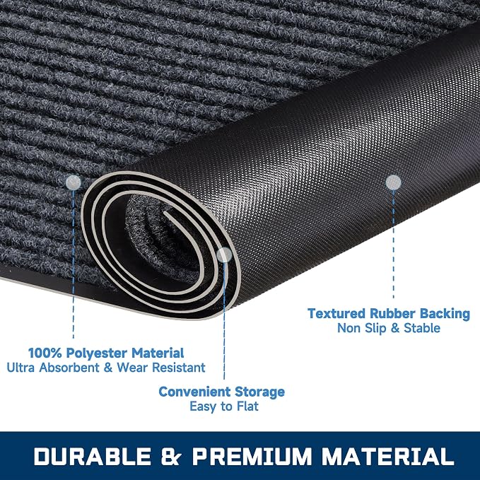 Large Indoor Outdoor Door Mat, Rubber Border Doormats - Image 5