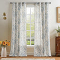 jinchan Linen Floral Curtains 96 Inch Length by JINCHAN