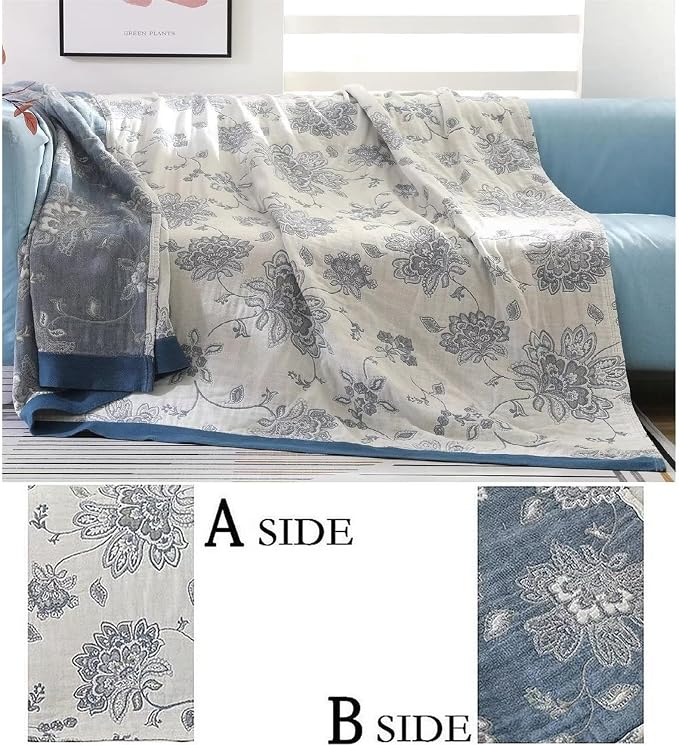 MSGKV Boho Throw Blanket for Bed 80''x90'', 100% Cotton Reversible Woven - Image 3