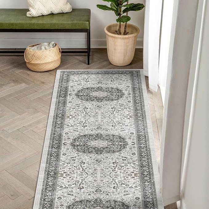 Hallway 2x5 Washable Runner Rug: Oriental Stain Resistant Kitchen Entryway Rugs - Image 2