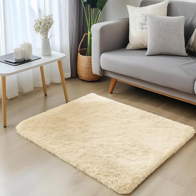 OLANLY 2x3 Machine Washable Small Bedside Rug, Soft Fluffy Shaggy Entryway - Image 3