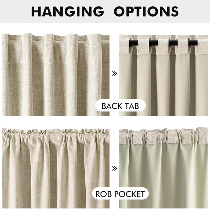 MIULEE 100% Blackout Linen Curtains - Image 5