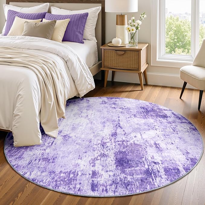Washable Area Rugs 4ft Non-Slip Modern Abstract Soft - Image 2