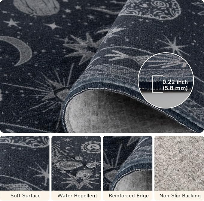 Vacuum-Friendly, 5x7 Washable Area Rug - Image 4