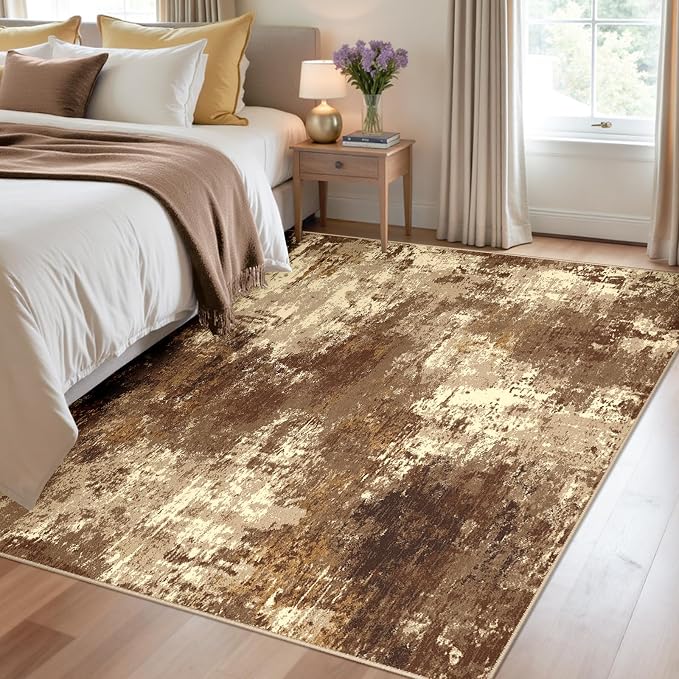 Washable Area Rugs 4'x6' Non-Slip Modern Abstract Soft - Image 2