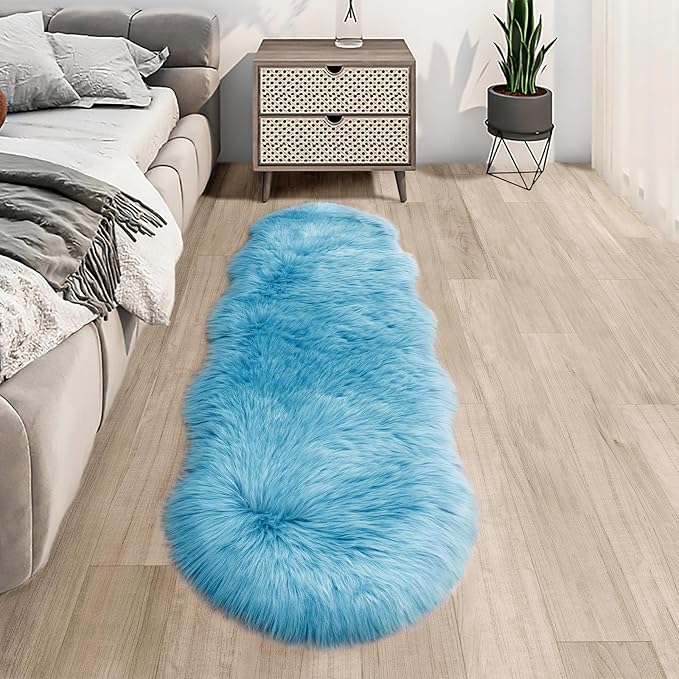 Faux Fur Rug for Bedroom, Fluffy Runner Rugs Soft Sheepskin Rug Sofa Couch Seat - Image 3