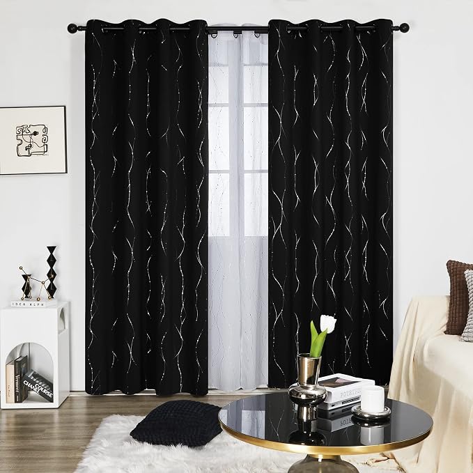 Deconovo Blackout Curtains 84 Inches Long, Soundproof Thermal Insulated Privacy - Image 2