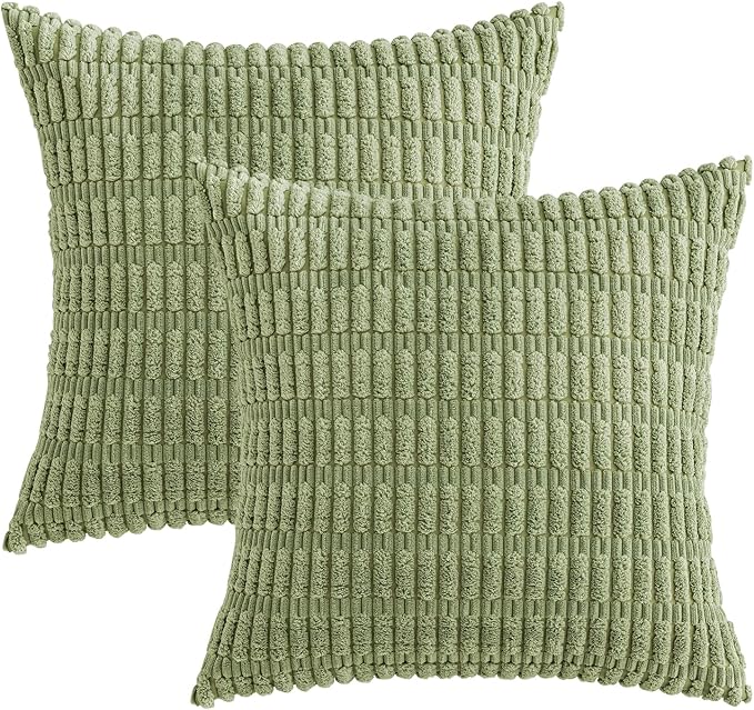MIULEE Pack of 2 Spring Corduroy Decorative Throw Pillow Covers 16x16 Inch Soft - Image 6