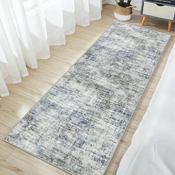 2'6''x8' Runner Rugs Washable Rug: Modern Abstract Hallway Runner Rug Indoor - Image 3