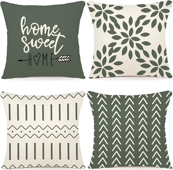 YCOLL Pillow Covers 18x18 Set of 4, Modern Sofa Throw Pillow Cover, Decorative by PillowCoversExpert