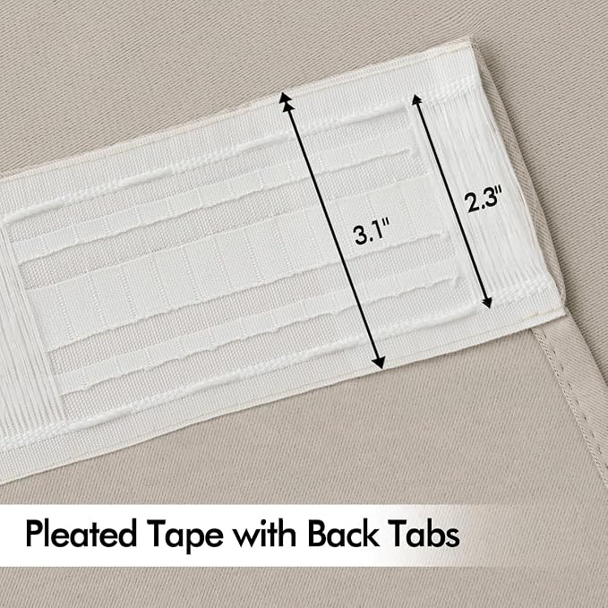MIULEE Natural Back Tab Blackout Curtains 90 Inches Long 2 Panels Set - Image 4