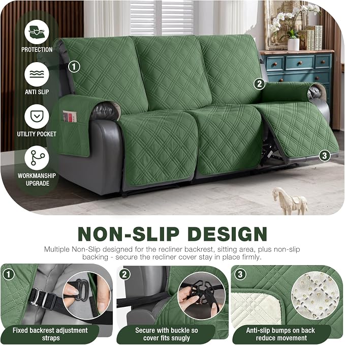 TAOCOCO 100% Waterproof Recliner Sofa Cover, Non Slip Split Couch Covers - Image 5