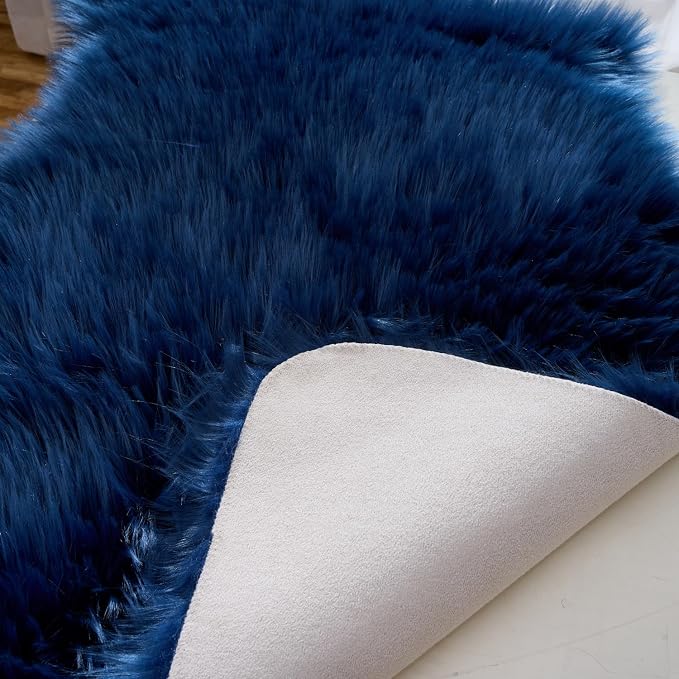 EasyJoy Ultra Soft Fluffy Shaggy Area Rug Faux Fur Rug Chair Cover Seat Pad - Image 6