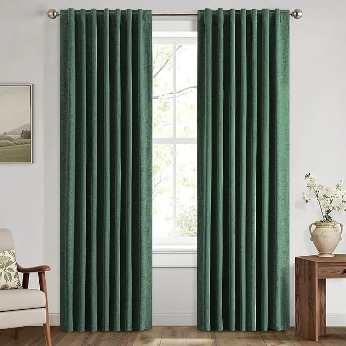 MIULEE 100% Blackout Linen Curtains by MIULEE