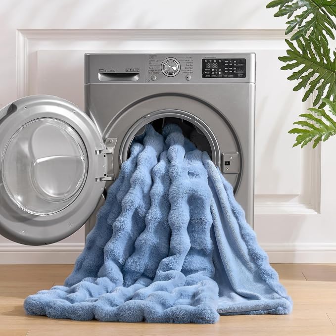 Cozy Bliss Faux Fur Bubble Throw Blanket - Image 9