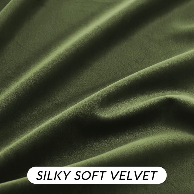 RYB HOME Green Velvet Curtains 102 inches - Image 5