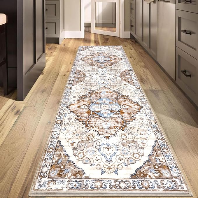 HEBE Hallway Runner Rug 2'8''x8' Washable Vintage Distressed Area Rugs Non Slip - Image 7