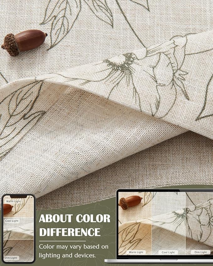 jinchan Linen Floral Valance Curtain - Image 6