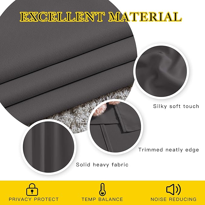 NICETOWN Blackout Window Curtains 63 inch Length 2 Panels - Image 4