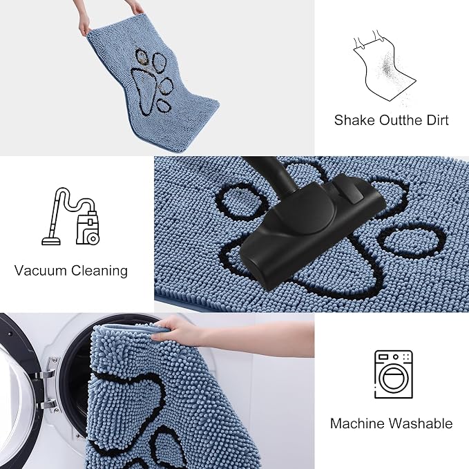 Smiry Dog Door Mat for Muddy Paws, Absorbent Dirt Trapper Non Slip Quick Dry - Image 6