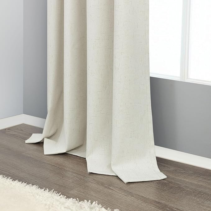 Pitalk Nursery Curtains for Girls Room Linen Black Out Back Tab Rod Pocket - Image 9