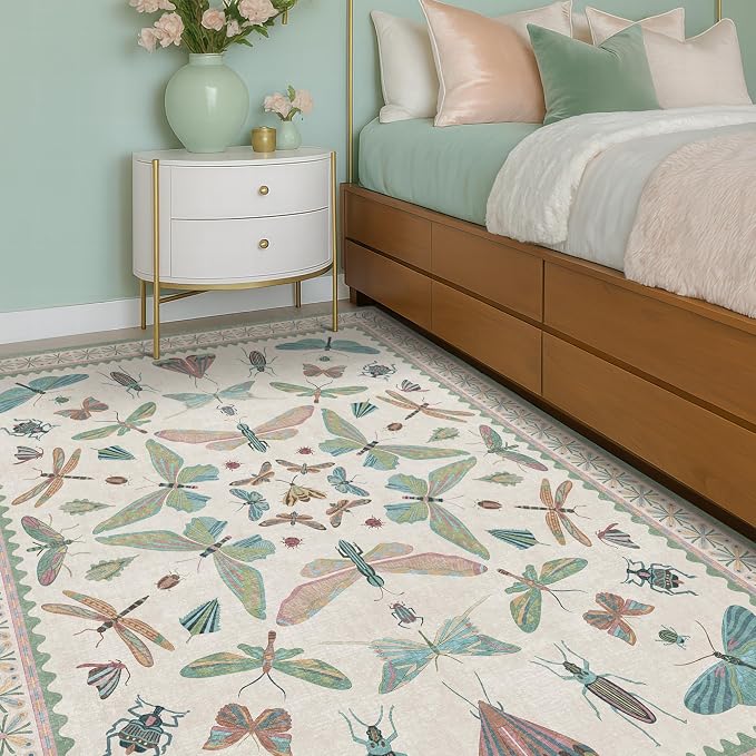 5x7 Pink and Green Nursery Rug - Image 3