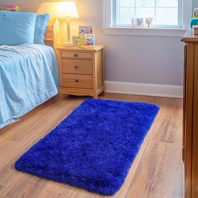 Small Rugs for Bedroom, Fluffy 2x3 Rug Throw Non Slip for Bedside Dorm Kids Room - Image 4