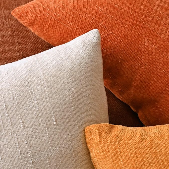 Set of 4 Soft Textured Decorative Throw Pillow Covers 16x16 Inch Cozy Farmhouse - Image 6