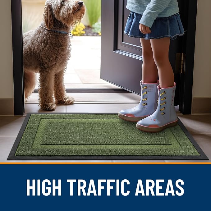 OLANLY Front Door Mat Outside 71x47, All-Season Heavy-Duty Rubber Doormat | - Image 6