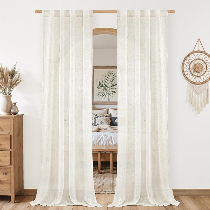 LAMIT Cream 80 inch Linen Curtains by LAMIT