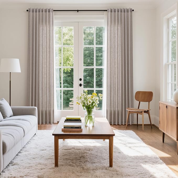 Nanspring Brownish Grey Linen Curtains - Image 8