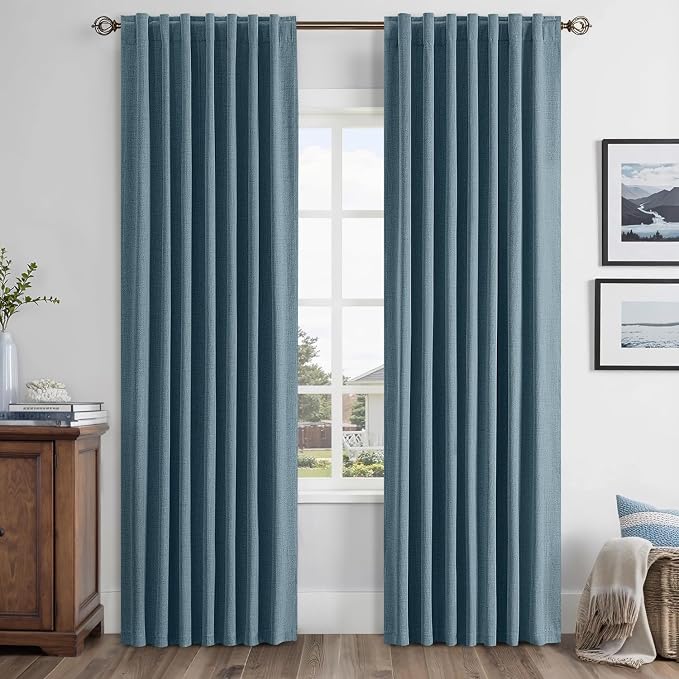 MIULEE 100% Blackout Linen Curtains by MIULEE